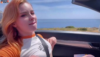 Bir Kız, Araba Molasında Yabancı Bir Adamla Önce Güzel Bir Oral Yaptı, Sonra Da Seks Yaptı.