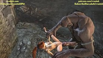 Kasumi'Nin Sıkı Amı, 3d Animasyonda Devasa Bir Penis Tarafından Geriliyor