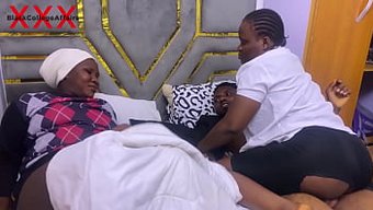 Ade Baby'Nin Büyük Poposu, Sıcak Genç Üçlüde Üvey Babası Tarafından Beceriliyor