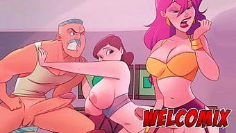 Gece Yarısı Özel Bir Hediye: Futanari Çizgi Romanlarında 3 Kız Üçlüsünde Bir Shemale Ve Bir Futagirl.