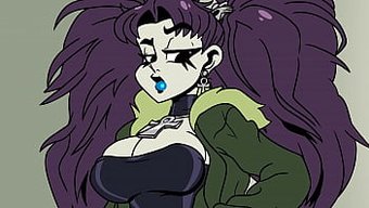 Goth Tarzı Fakir Kız, Büyük Göğüslerini Ve Poposunu Sergiliyor