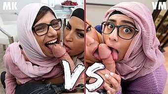 Mia Khalifa Ve Violet Myers Arasında Bu Inanılmaz Üçlüde En Üst Düzey Savaşı Izleyin